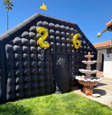 Large Black Inflatable Nightclub 30x20x13Ft Disco Cube Gazebo Event House with Logo Area Portable Inflatable Party Tent for Birthday, School Events, Backyard Party, Rental Business OZIS
