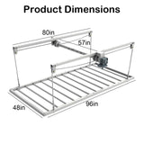 KIPPDURO Overhead Garage Storage Lift-4x8 FT Overhead Garage Storage Rack, with Safety Lock, Heavy-Duty Adjustable Ceiling Storage 325 lbs Capacity Suitable for Tools Kayaks Ladder Storage Racks KIPPDURO