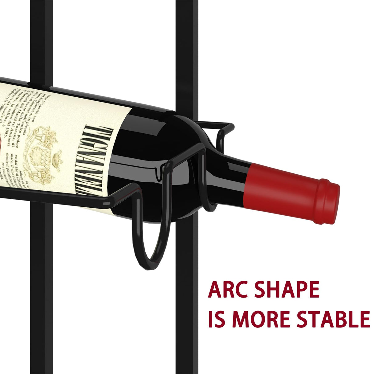 JKsmart 24 Bottles Wall Mounted Wine Rack, Adjustable Height Wine Rack Wall Mounted for Wine Bottles, Liquor, Champagne, Matte Metal Black Wine Wall Rack for Kitchen, Pantry, Bar, Wine Cellar JKsmart