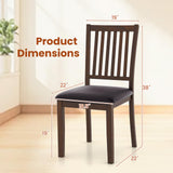 Giantex Wooden Dining Chairs Set of 2, Upholstered Kitchen Chairs w/Slat Back, Wear-Resistant PVC Leather, Rubber Wood Legs, Farmhouse Dining Side Chairs for Dining Room, Living Room, Espresso Giantex