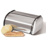 Oggi Stainless Steel Roll Top Bread Box for Kitchen Countertop with Stainless Steel Lid - Fits Multiple Large Loaves of Bread and Other Freshly Baked Goods Including Cookies, Bagels, Muffins Oggi