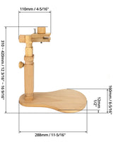 QWORK Embroidery Stands, Beech Wood Embroidery Hoop Stand, Adjustable Rotating Cross Stitch Stand Lap, Hands-Free Embroidery Frame Stand for Art Craft Sewing Projects QWORK