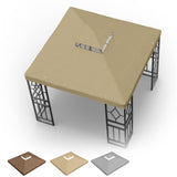 SGmory 10x10 FT Grill Gazebo Canopy Replacement Top, Pavilion Sunshade Polyester Gazebo Cover with Air Vent, Grill Canopy for Yard Patio Garden & Outdoor BBQ (Khaki) SGmory