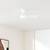 Amico Ceiling Fans with Lights, 30 inch Low Profile Ceiling Fan with Light and Remote Control, Flush Mount, Reversible, 3CCT, Dimmable, Noiseless, White Ceiling Fan for Bedroom, Indoor/Outdoor Use Amico