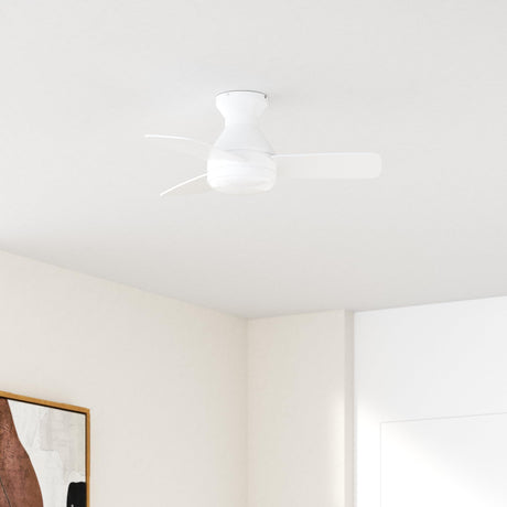 Amico Ceiling Fans with Lights, 30 inch Low Profile Ceiling Fan with Light and Remote Control, Flush Mount, Reversible, 3CCT, Dimmable, Noiseless, White Ceiling Fan for Bedroom, Indoor/Outdoor Use Amico