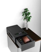 Slider Gun Safe for Nightstand, Desk, Bed Side,Truck，Auto Sliding drawer Hand Gun Safe for Pistol with Fingerprint, Handgun Lock Box with USB Power port,Safe for Valuable Items Teentan