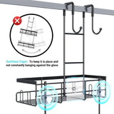 Aitatty Over the Door Shower Caddy Hanging: Black Rustproof Shower Organizer over the Door - No Drilling Bathroom Rack for Inside Aitatty