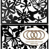 ANMINY 24 PCS Hanging Room Divider Flower Carving Pattern Panels Decorative Wall Screen Panel Hollow Out Design for Living Dining Room Kitchen Bedroom Office Bar Restaurant Home Hotel Decor - Black ANMINY