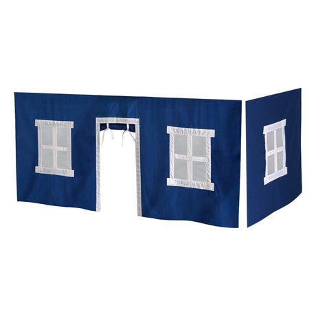Max & Lily Underbed Curtain for Low Bunk Bed/Low Loft Bed, Play Curtain for Kids, Cotton Privacy Curtain for Bottom Bunk, 2 Panel Curtain Set Hot Blue/White Max & Lily
