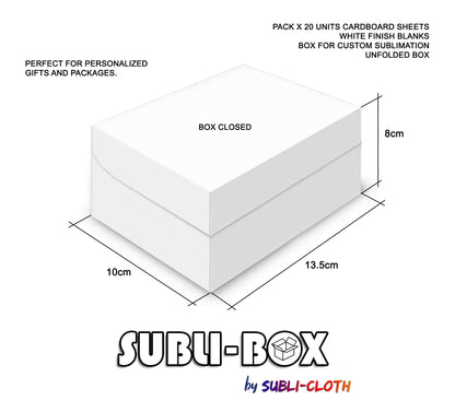 Subli-Cloth Subli-Box Cardboard Customizable Blank Gift Box Square Auto-Close Sublimation Box Pack 20 Units