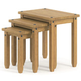 Furniture Dash - Small Coffee Table - Nesting Tables - Wood Nesting Tables - Small Coffee Tables for Living Room - Nesting Tables Set of 3 - (Brown) Furniture Dash