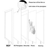 SESEAT 11x14 Picture Frame, Display Pictures 8x10 With mat or 11x14 Prints Without Mat, Wall Mounting, Distressed White, 6PCS SESEAT