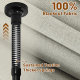 AJAZZ Privacy Curtains for Room Divider with Blackout & Soundproof (Grey, W100 x L84 in, 1 Panel)+ No Drill Curtain Rods(H) 43-120×(W) 35-100 in, Wall Divider for Bedroom/Studio/Office Curtain AJAZZ