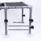 MLONDHSU Large Turtle Basking Platform, Standing Turtle Dock, DIY Basking Platform for Aquatic Turtles, Turtle Tank Accessories(Grey and Black) MLONDHSU