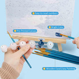 Tiger Paint by Numbers kit for Adults Framed Canvas - with Wooden Easel and Nice Box,Adults' Paint-by-Number Kits Animal DIY Acrylic Oil Painting for Home Wall Decor 7.8x11.8inch Kaixine