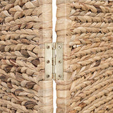 MyGift Handwoven Seagrass 3 Panel Room Divider Screen with Wood Frame, 6FT Folding Partition Room Divider, Brown 57.25''W x 70''H MyGift