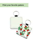 12 Pcs Sublimation Blank Keychains,PU Leather White Keychains Ornament Pendants for Man Women Crafts Heat Transfer (Square) Jippedea