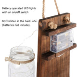 AerWo 2Pcs Mason Jar Sconces Wall Decor, Handmade Rustic Sunflower Wall Decor with LED Fairy Lights and Flowers, Hanging Mason Jar for Farmhouse Kitchen Decorations Living Room Lights AerWo