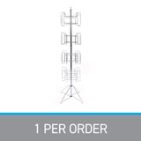 SSWBasics 4-Tier Chrome Rotating Standing Literature Rack - 64'H x 16"D - 16 Pockets Total - Sleek Floor Standing Book Display Rack for Periodicals - Sturdy Comic Book Display Stand for Magazines, SSWBasics