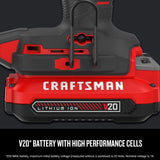 CRAFTSMAN V20 Cordless Finish Nailer Kit, Nail Gun, 16GA, 2-1/2 Nails, Battery and Charger Included (CMCN616C1) CRAFTSMAN