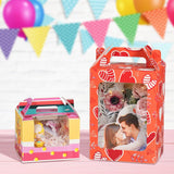 PYD Life 10 Pack Sublimation Gift Boxes Blanks 5.9" x 5.9" x H 6.3" with Clear PET Window Built-In Handle Matte White for Party Favors,Birthday,Christmas,Holidays Gifts Wrapping Packing PYD Life