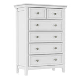 BLANKSPACE White Farmhouse Dresser, 6 Chest Drawer Dresser for Bedroom, Large Capacity Nightstand, Modern Wood Cabinet for Bedroom, Living Room, Closets, Hallway BLANKSPACE