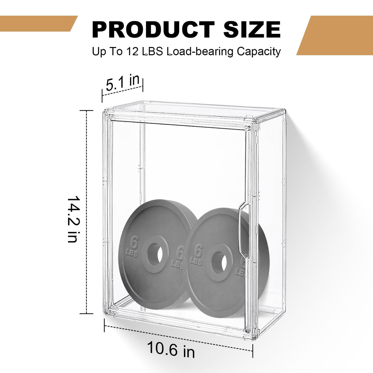 EAROND 3 Tier Clear Acrylic Display Case for Medicine,Collectibles,Figures,Wall Mounted Cabinet with Magnetic Door,Stackable Dustproof Showcase Storage Box EAROND