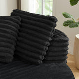 121 inch Curved Modular Sectional Sofa Couch, Oversized 2 Pieces Floor Foam Boneless Couches for Living Room, Deep Seat Cloud Couch with Right Facing Chaise w/Throw Pillows,No Assembly Required Eafurn