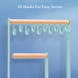 ProCase Jewelry Organizer Stand Necklace Holder, 4-Tier Jewelry Tower Rack with Earring Tray, 10 Hooks Necklaces Hanging Small Jewelry Display Storage Tree for Bracelets Earrings Rings Watches -Blue ProCase