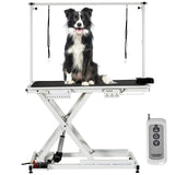 50'' Professional Electric Dog Grooming Table, Pet Grooming Table for Large Dogs Heavy Duty Height Adjustable with Dog Grooming Arm, Anti Slip Tabletop, Tool Organizer, Pet Dog Grooming Station White TROPOW