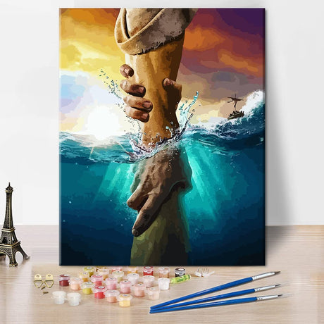 TISHIRON Paint by Numbers Christian Jesus Painting Kits by Number for Adults Kids on Canvas Wall Decor with Paintbrushes Acrylic Pigment for Home Living Room Decor 16 inx20 in TISHIRON