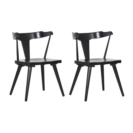 East at Main Aero Set of 2 Wishbone Black Solid Rubberwood Dining Chairs, Traditional Handcrafted Wishbone Dining Chair(21x20x31), Sustainable & East at Main