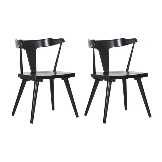 East at Main Aero Set of 2 Wishbone Black Solid Rubberwood Dining Chairs, Traditional Handcrafted Wishbone Dining Chair(21x20x31), Sustainable & - WoodArtSupply