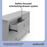 Storkcraft Alpine 6-Drawer Dresser (Pebble Gray) – GREENGUARD Gold Certified, Gray Dresser for Bedroom, Kids & Nursery Storage Drawers, Safety Interlocking Drawers, Pre-Installed Tracks, Kids Bedroom Storkcraft
