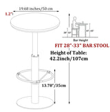 LOKKHAN 42" Tall Rustic Industrial Bar Table-19.68" Dia Round Wooden Top Metal Bar Height Adjustable Standing Pub Table-Dining Room Bistro Table-Cocktail Table LOKKHAN