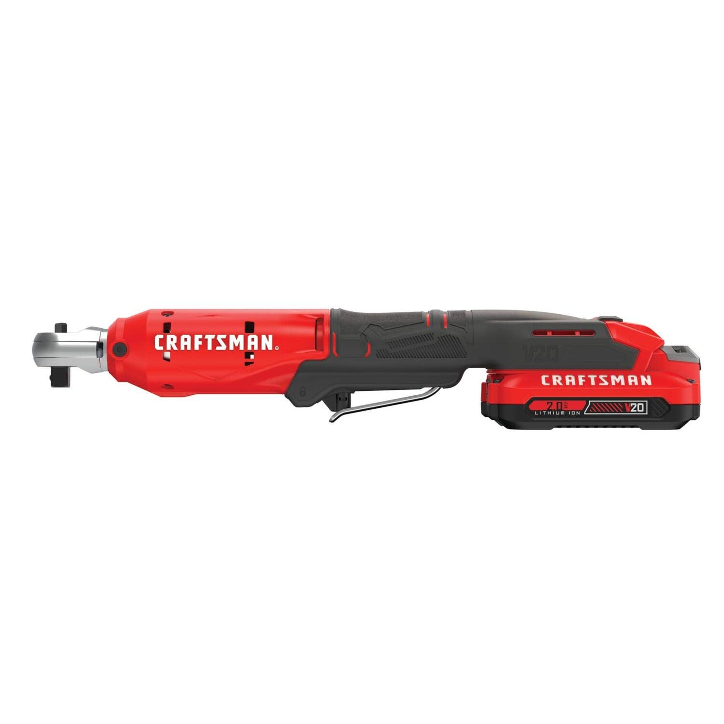 CRAFTSMAN V20 Cordless Ratchet Wrench Kit, 3/8 inch Drive, 300 RPM, up to 35 ft-lbs of Torque, Battery and Charger Included (CMCF930D1) - WoodArtSupply