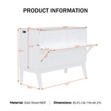 Merax Full Size Murphy Bed, Bed with USB Port and Removable Shelves on Each Side,White Merax