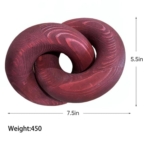 GUDAGUU Wood Knot Decor- 2 Link Wooden Chain Link Decor, Round Coffee Table Decor Book Shelf Decor Accents Art Decor Living Room Decor Items Farmhouse Boho for Christmas Decorations GUDAGUU
