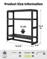 Galood Bathroom Shelves Towel Racks Over Toilet Storage with Towel Bar 3 Tier Floating Wall Mounted Space Saving Bamboo Paper Holder for Bathroom Laundry Room Kitchen Organizers (Black) Galood