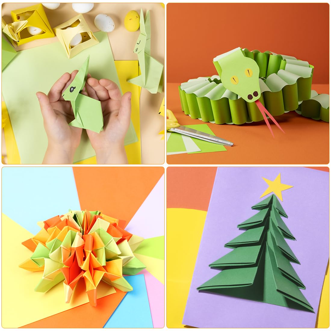 Opret Origami Paper Large, 100 Sheets 9.8x9.8 inch 25x25 cm Origami Paper 50 Vivid Colors Single Sided for Arts and Crafts Projects Opret