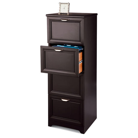 Realspace Magellan 19"D Vertical 4-Drawer File Cabinet, Espresso Realspace