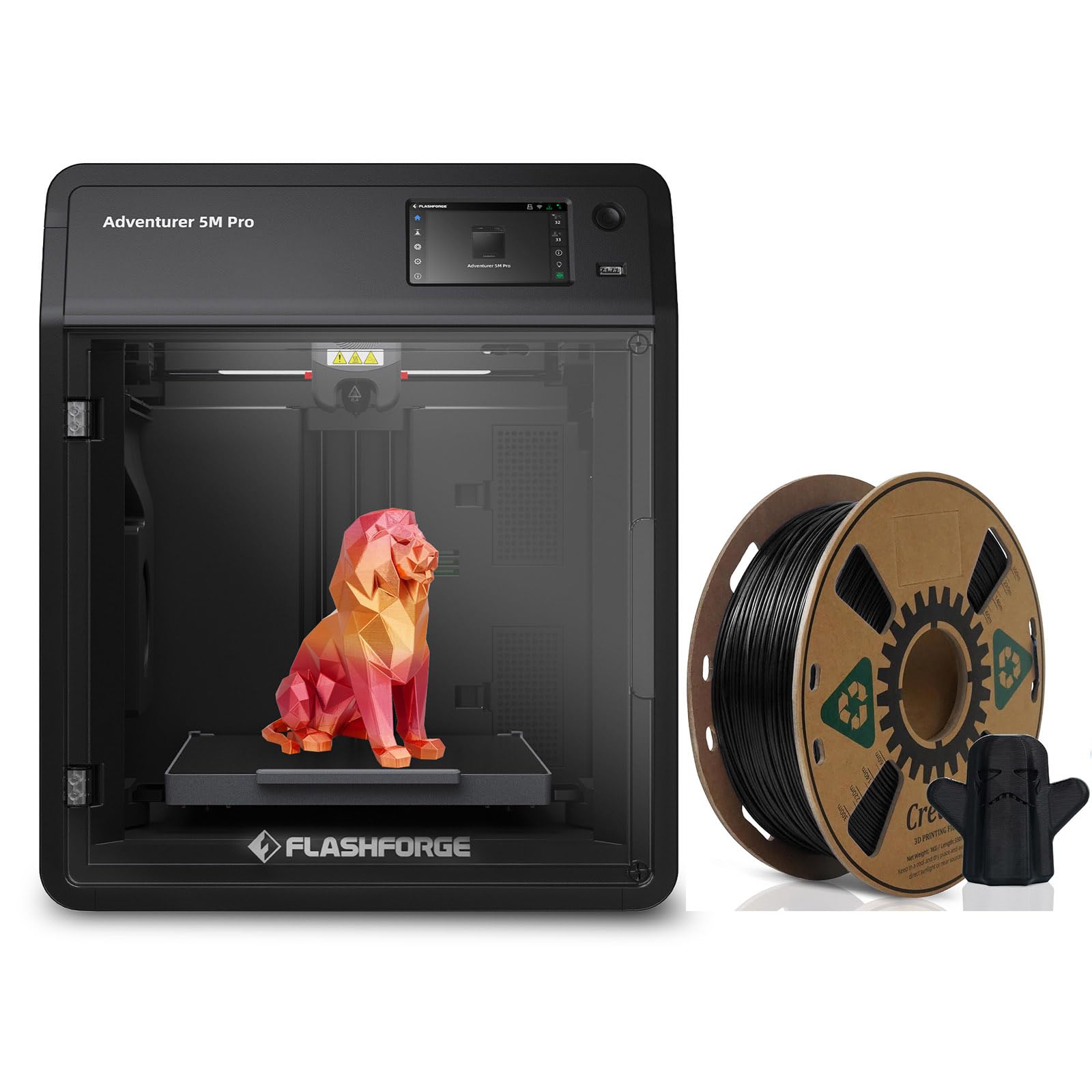 FLASHFORGE Adventurer 5M Pro 3D Printer with Extra 1KG HS PETG Black Filament - WoodArtSupply