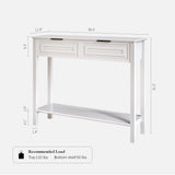 VEELOK Fluted White Console Table with Drawers, Modern Entryway Table with Storage, Sofa Table Behind Couch, Entry Table for Living Room, Hallway, Foyer VEELOK