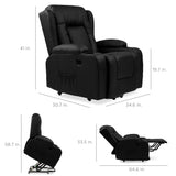 Best Choice Products PU Leather Electric Power Lift Chair, Recliner Massage Chair, Adjustable Furniture for Back, Legs w/ 3 Positions, USB Port, Heat, Cupholders, Easy-to-Reach Side Button - Black Best Choice Products