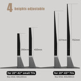 Universal TV Stand, Metal TV Legs for 20-65 inch LCD/LED/OLED/Plasma Flat&Curved Screen TV Height Adjustment with VESA 75x75mm to 800x500mm Max ML1760 suptek