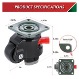FIZAR 4 Pack Heavy Duty Leveling Casters for Workbench 2200 LBS Capacity, Upgraded Handle Design Retractable Caster Wheels Set,360 Degree Swivel Castors for Machine, Equipment, Shelves (Black) FIZAR