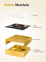 ONETIGRIS Hidden Gun Storage, Concealment Furniture Hidden Gun Safe Concealment Shelf Wall Safe Wooden Photo Frame, Wall Mounted Hidden Compartment Furniture with Patches Display Panel ONETIGRIS