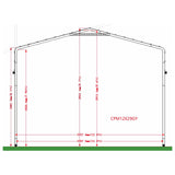 ALEKO Metal Carport | Steel Frame and Roof |12W x 30L x 10H ft. | Heavy-Duty Garage Shelter | All Weather Multi-use Storage Shed | Gray ALEKO