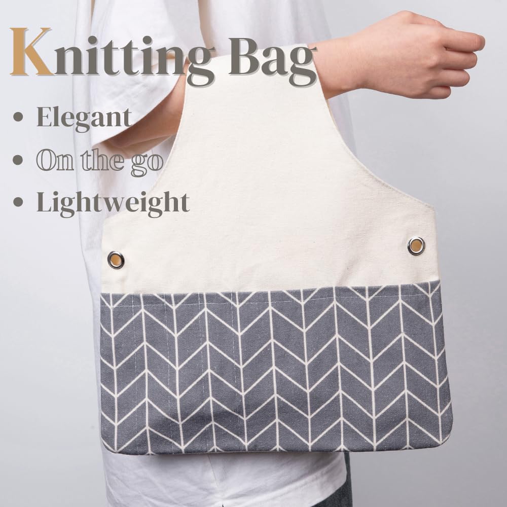 TOGETRUE Yarn Bag, Knitting Crochet Tote Bag, Lightweight Yarn Storage Bag Organizer, Travel Knitting Wrist Bag, Yarn Tote Bags for Crocheting, Holding Yarn, Knitting Needles TOGETRUE