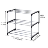 Jucaifu Stackable Small Shoe Rack, Entryway, Hallway and Closet Space Saving Storage and Organization (3-Tier, Black) Jucaifu